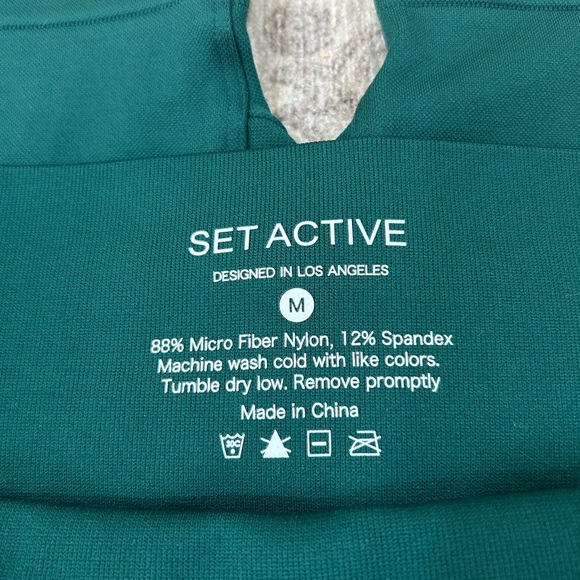 SET ACTIVE Sculptflex Teal Green Biker Shorts Women’s Size Medium - Picture 3 of 4